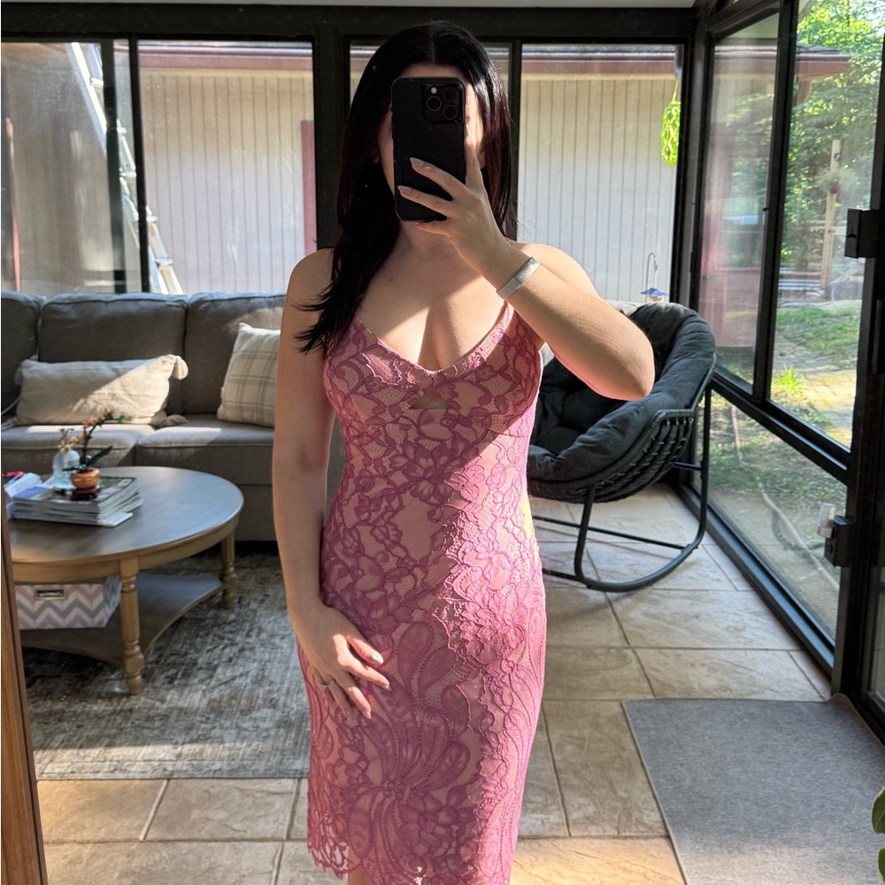 Guess Mauve Lace Dress